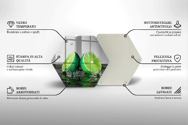 Tábua cozinha Limões suculentos e água