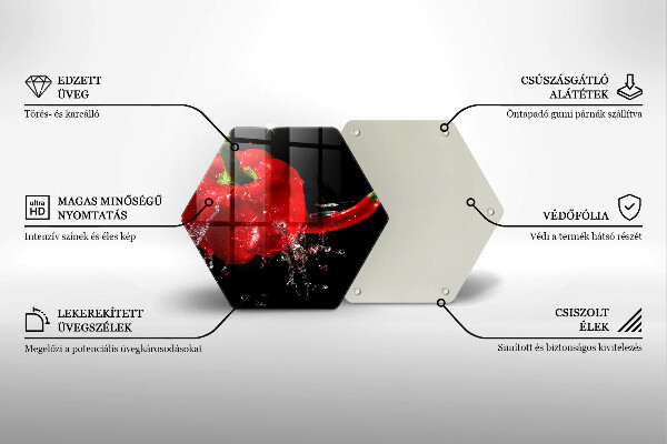 Tábua para cozinha Pimentões vermelhos em água