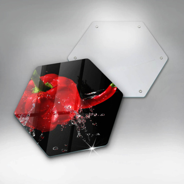 Tábua para cozinha Pimentões vermelhos em água