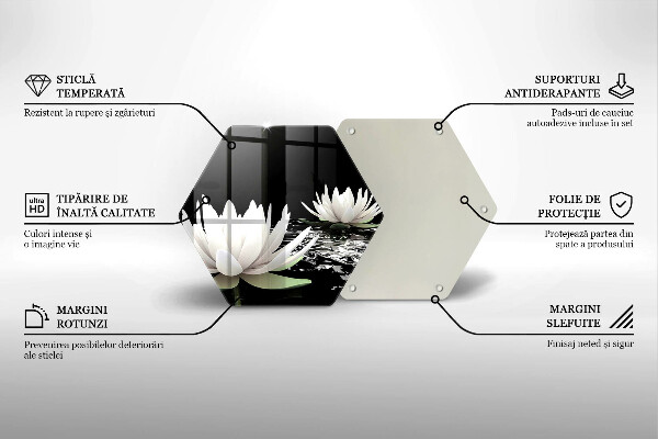 Tábua cozinha Lírios brancos na água