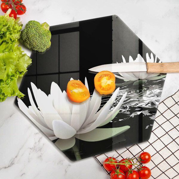 Tábua cozinha Lírios brancos na água