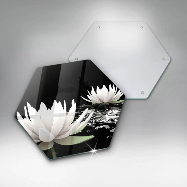 Tábua cozinha Lírios brancos na água