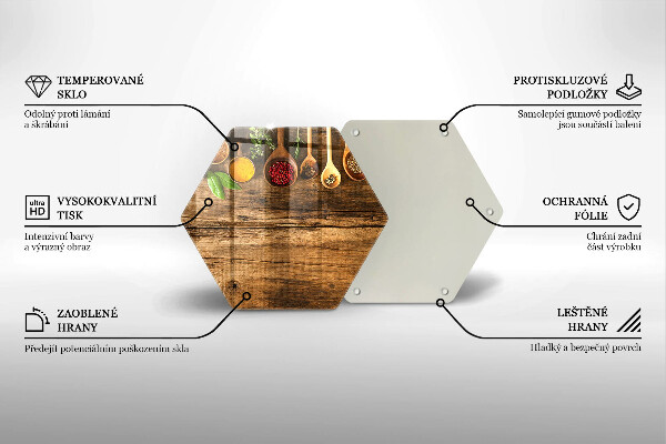Tábua de vidro Colheres de madeira para especiarias