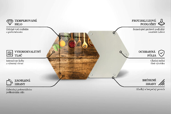 Tábua de vidro Colheres de madeira para especiarias