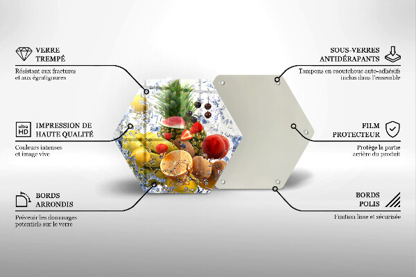 Tábua para cozinha Frutas suculentas e água