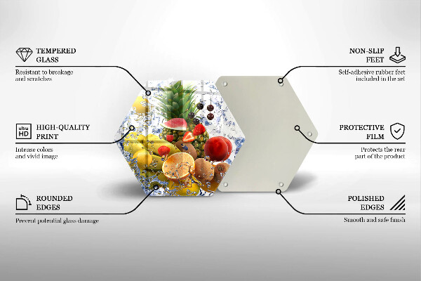 Tábua para cozinha Frutas suculentas e água