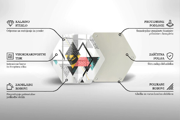 Tábua de cortar de vidro Triângulos abstratos