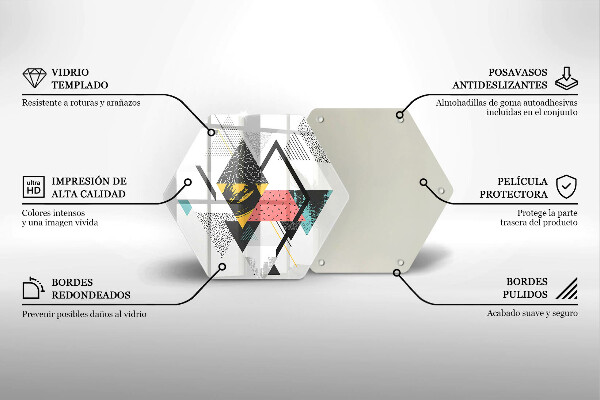 Tábua de cortar de vidro Triângulos abstratos