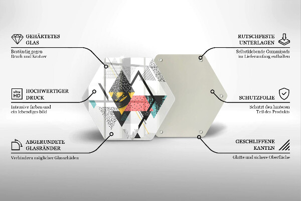 Tábua de cortar de vidro Triângulos abstratos