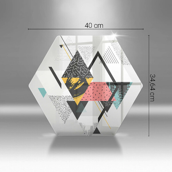 Tábua de cortar de vidro Triângulos abstratos