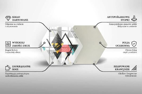 Tábua de cortar de vidro Triângulos abstratos