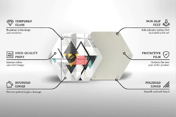 Tábua de cortar de vidro Triângulos abstratos
