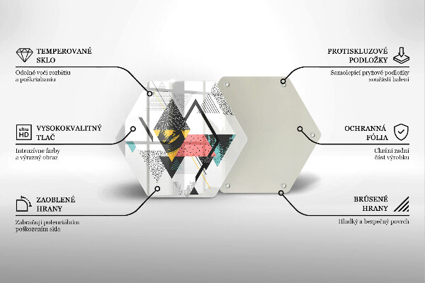 Tábua de cortar de vidro Triângulos abstratos