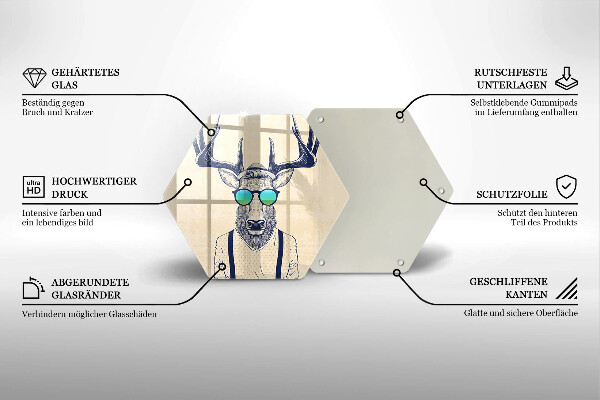 Tábua de cortar de vidro Ilustração do Homem-Veado
