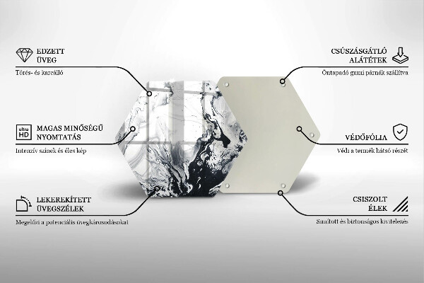 Tábua de corte de vidro Abstração de tinta