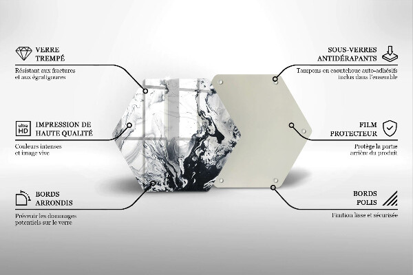 Tábua de corte de vidro Abstração de tinta