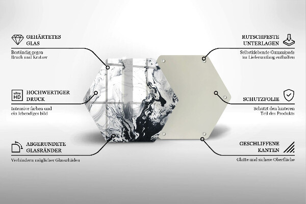 Tábua de corte de vidro Abstração de tinta