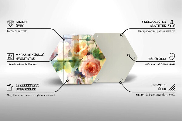 Tábua de corte Flores pintadas