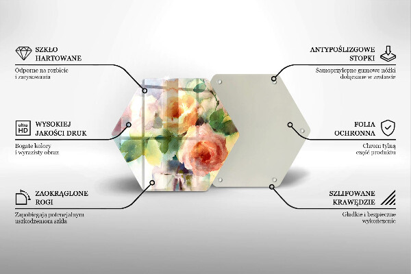 Tábua de corte Flores pintadas