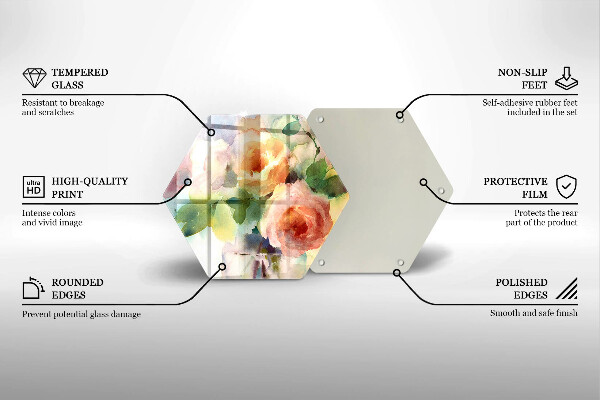 Tábua de corte Flores pintadas