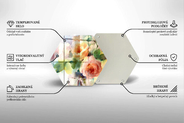 Tábua de corte Flores pintadas