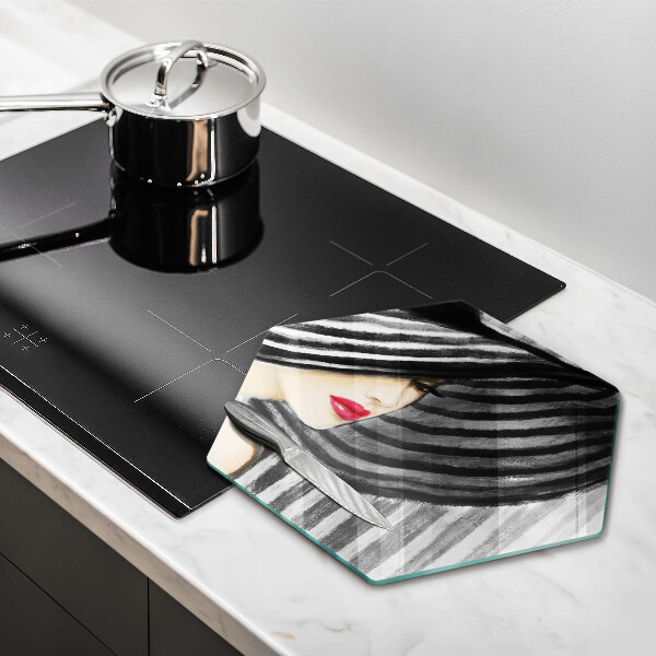 Tábua de corte Mulher de chapéu