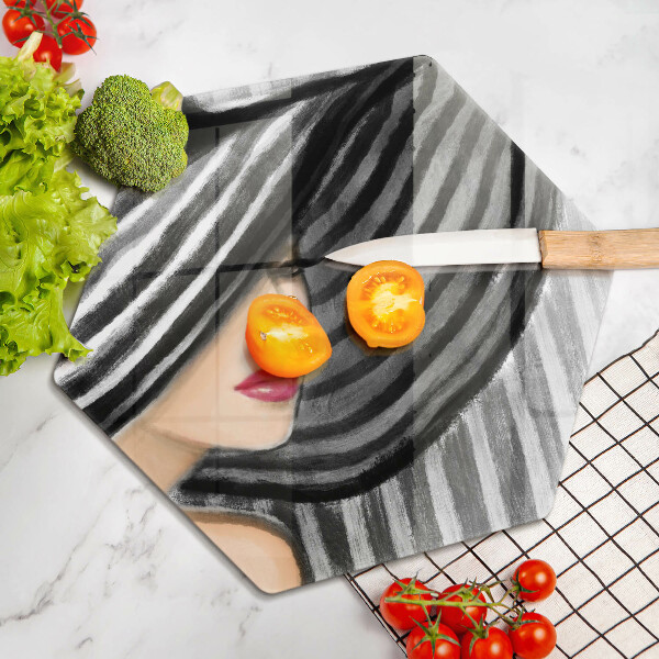 Tábua de corte Mulher de chapéu