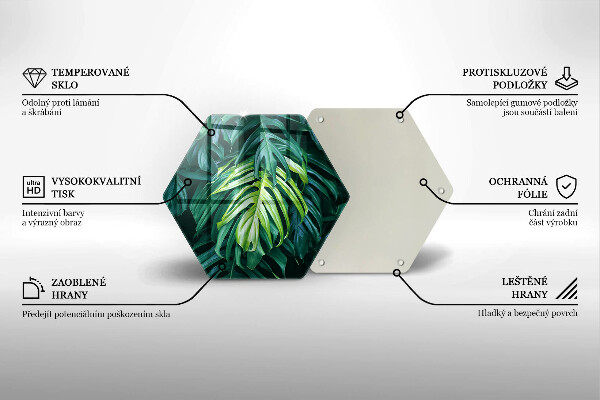 Tábua de vidro Folhas de monstera selvagem