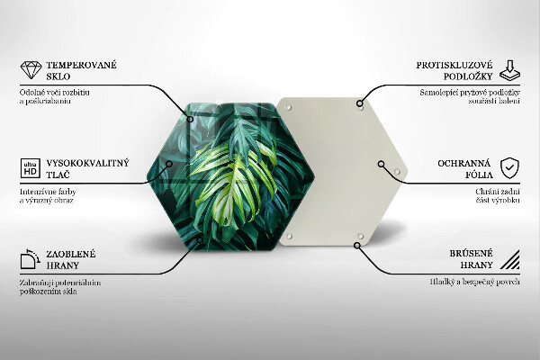 Tábua de vidro Folhas de monstera selvagem