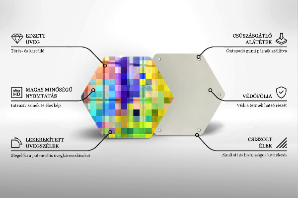 Tábua corte Quadrados de pixels coloridos