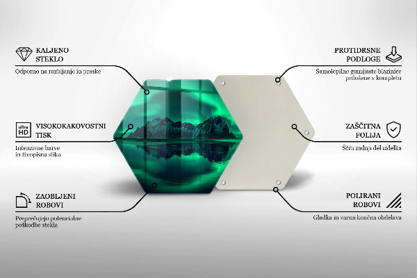 Tábua de vidro Paisagem da aurora boreal