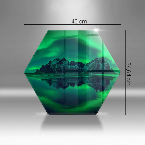 Tábua de vidro Paisagem da aurora boreal