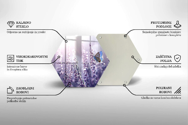 Tábua de cortar alimentos Flores silvestres e uma borboleta
