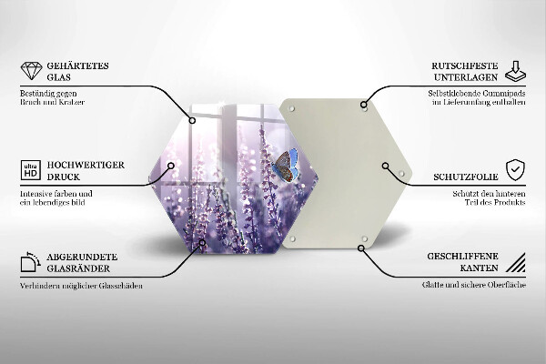 Tábua de cortar alimentos Flores silvestres e uma borboleta