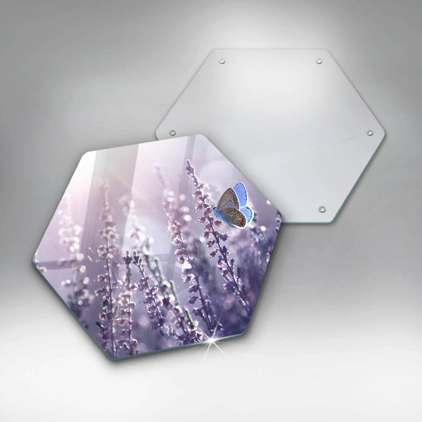 Tábua de cortar alimentos Flores silvestres e uma borboleta