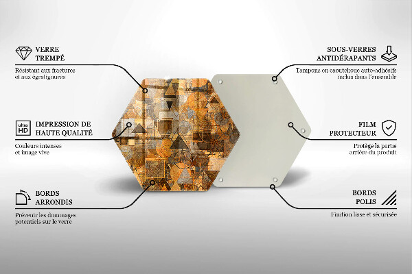 Tábua de cortar de vidro Padrão de formas geométricas
