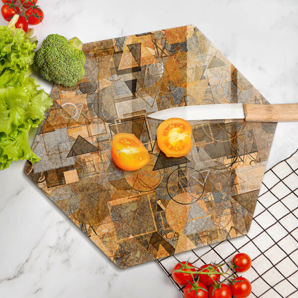 Tábua de cortar de vidro Padrão de formas geométricas