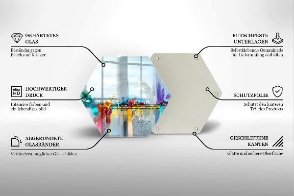 Tábua corte Abstração pintada