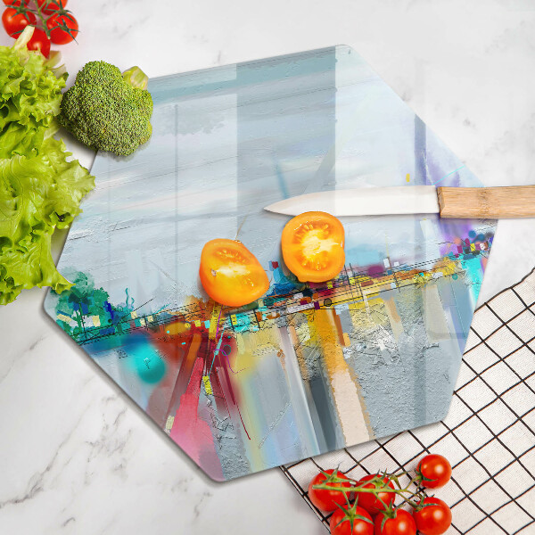 Tábua corte Abstração pintada