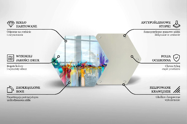 Tábua corte Abstração pintada