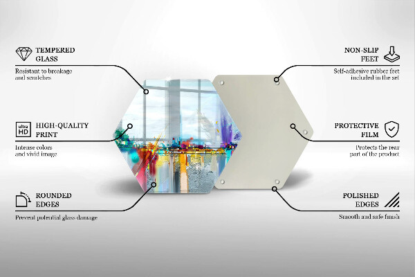 Tábua corte Abstração pintada
