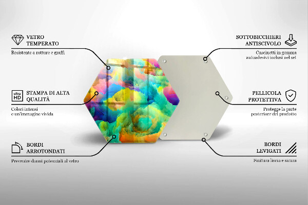 Tábua de cortar de vidro Abstração colorida