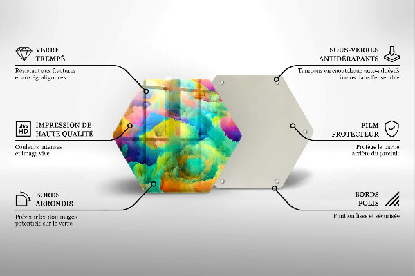 Tábua de cortar de vidro Abstração colorida