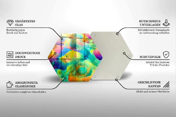 Tábua de cortar de vidro Abstração colorida