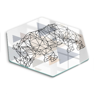 Tábua de cortar Rinoceronte de arte linear