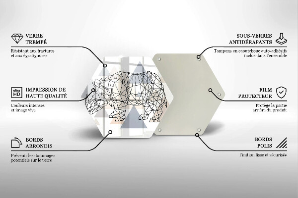 Tábua de cortar Rinoceronte de arte linear