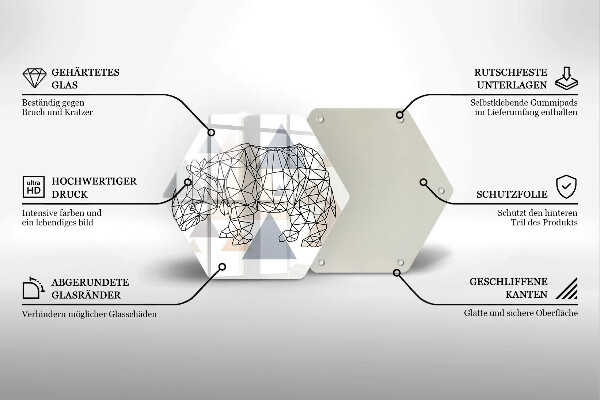 Tábua de cortar Rinoceronte de arte linear