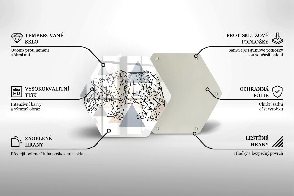 Tábua de cortar Rinoceronte de arte linear