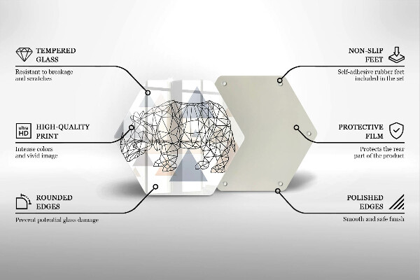 Tábua de cortar Rinoceronte de arte linear