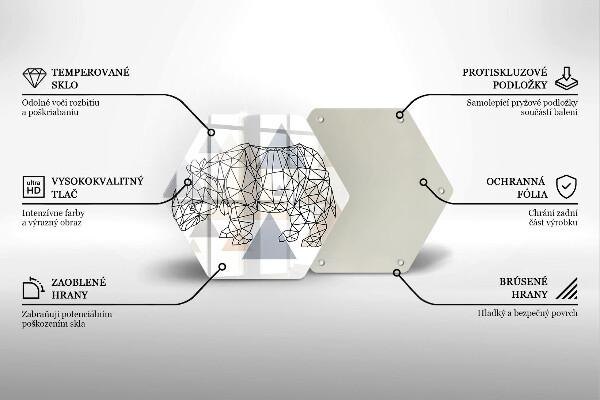 Tábua de cortar Rinoceronte de arte linear